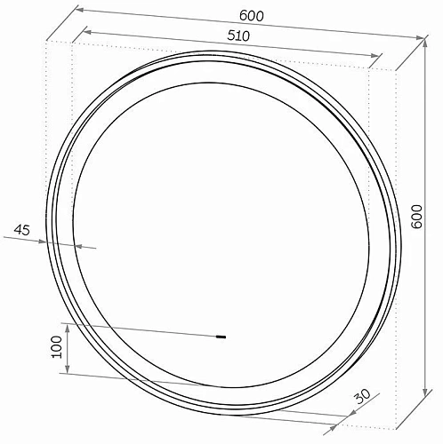 Зеркало STWORKI Гриндстед 60 черное, с подсветкой 557889 Зеркало STWORKI Гриндстед 60 черное, с подсветкой 557889