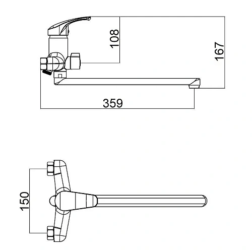 Смеситель для ванны OneLife P01-211cr Смеситель для ванны OneLife P01-211cr