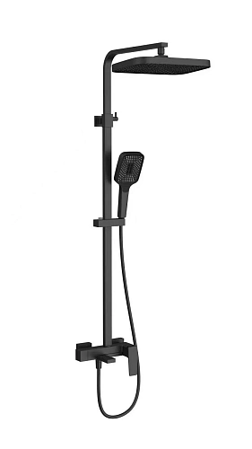 Душевая система Vincea Cube VSFS-4C12MB с изливом, черный матовый Душевая система Vincea Cube VSFS-4C12MB с изливом, черный матовый