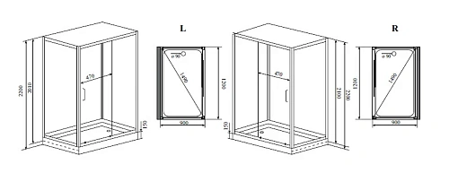 Душевая кабина Timo Premium HELMA (90x120x220), стульчик прозрачный Душевая кабина Timo Premium HELMA (90x120x220), стульчик прозрачный