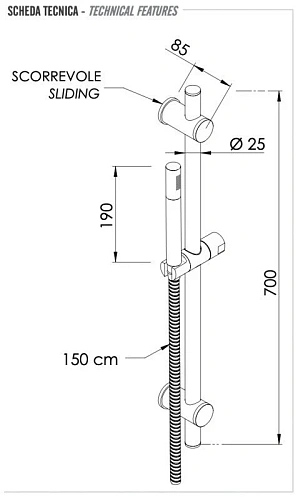 Душевой гарнитур Remer 317G317MMNO, черный матовый Душевой гарнитур Remer 317G317MMNO, черный матовый