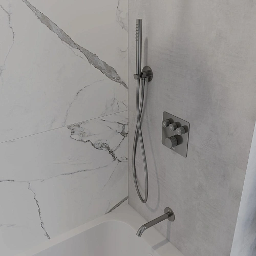 Смеситель для душа AQUAme AQM8812GM с термостатом встраиваемый, металл Смеситель для душа AQUAme AQM8812GM с термостатом встраиваемый, металл