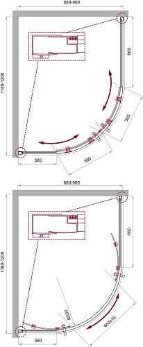 Душевой уголок BelBagno UNO-195-RH-2-120/90-C-Cr Душевой уголок BelBagno UNO-195-RH-2-120/90-C-Cr