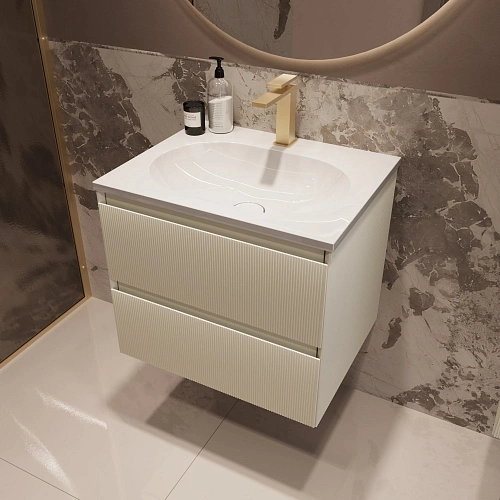 Тумба под раковину Vincea Welle 600 подвесная, бежевый матовый софт-тач Тумба под раковину Vincea Welle 600 подвесная, бежевый матовый софт-тач