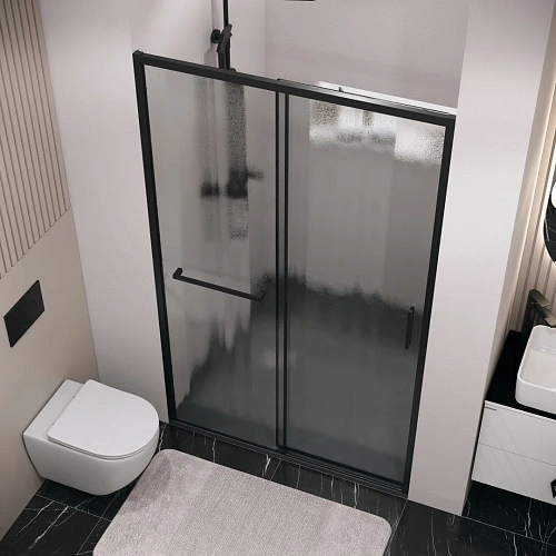 Душевая дверь GROSSMAN Style 100.K33.05.110.21.02 (110x195) черный матовый, стекло шиншилла Душевая дверь GROSSMAN Style 100.K33.05.110.21.02 (110x195) черный матовый, стекло шиншилла