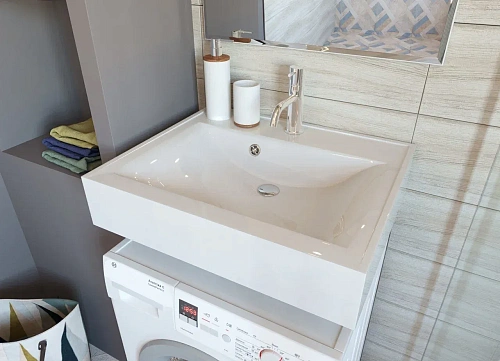 Раковина Эстет Komfort silk ФР-00014940 590х495 над стиральной машиной Раковина Эстет Komfort silk ФР-00014940 590х495 над стиральной машиной