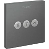 Переключатель потоков Hansgrohe ShowerSelect, скрытого монтажа, для 3 потребителей 15764340, шлифова Переключатель потоков Hansgrohe ShowerSelect, скрытого монтажа, для 3 потребителей 15764340, шлифова