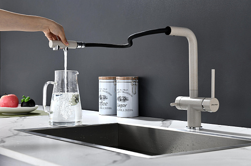 Смеситель для кухни Paulmark SERPENTINE бежевый Se213222-BE Смеситель для кухни Paulmark SERPENTINE бежевый Se213222-BE