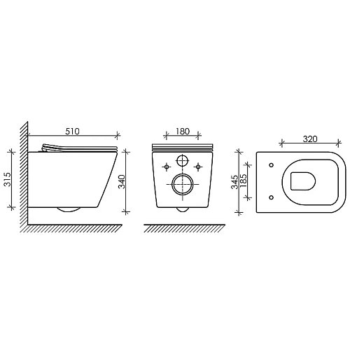 Унитаз подвесной Ceramica Nova METRIC CN3007MB черный матовый Унитаз подвесной Ceramica Nova METRIC CN3007MB черный матовый