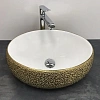 Раковина CeramaLux 433J накладная, белый/золото Раковина CeramaLux 433J накладная, белый/золото
