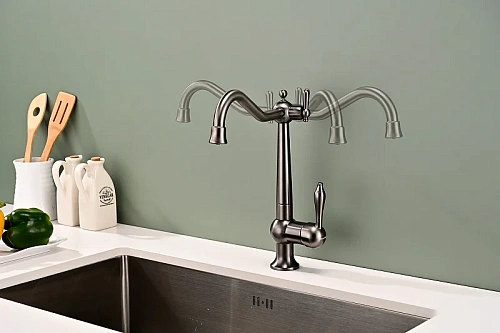 Смеситель для кухни Paulmark Retro вороненая сталь Re213226-GM Смеситель для кухни Paulmark Retro вороненая сталь Re213226-GM