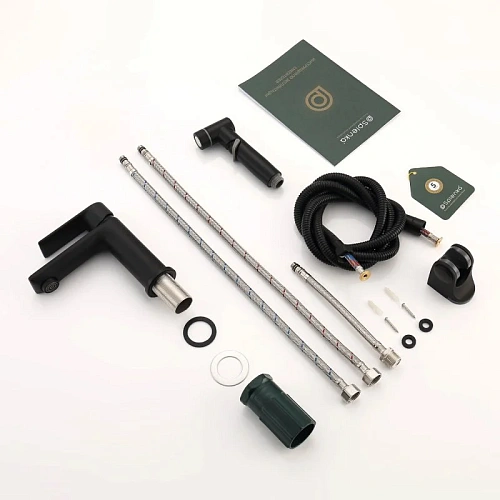 Смеситель для раковины Splenka S05.12.06 с гигиеническим душем, черный Смеситель для раковины Splenka S05.12.06 с гигиеническим душем, черный