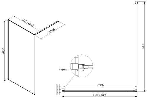 Душевая перегородка Vincea Walk-In VSW-7HS100GWG 1000x2000 брашированное золото, стекло с золотыми нитями Душевая перегородка Vincea Walk-In VSW-7HS100GWG 1000x2000 брашированное золото, стекло с золотыми нитями