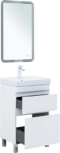 Тумба под раковину Aquanet Слим 50 00346041 напольная, белый сатин Тумба под раковину Aquanet Слим 50 00346041 напольная, белый сатин