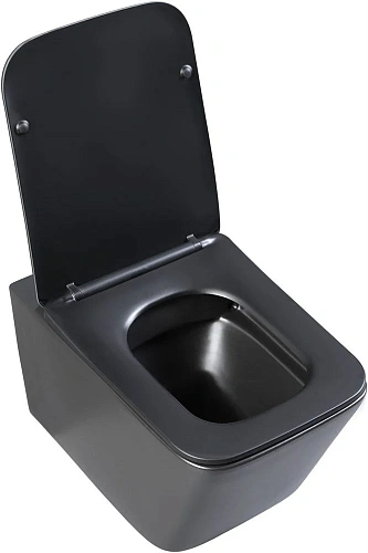 Унитаз подвесной Aquanet Rimless Tavr-W BL-103N-WHT black черный матовый TAVR-W BW с сиденьем Унитаз подвесной Aquanet Rimless Tavr-W BL-103N-WHT black черный матовый TAVR-W BW с сиденьем