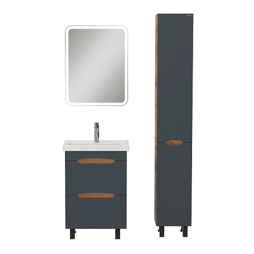 Тумба под раковину Onika Айленд 50 см 105042 напольная, графит/дуб крафт золотой (для Фостер 50) Тумба под раковину Onika Айленд 50 см 105042 напольная, графит/дуб крафт золотой (для Фостер 50)