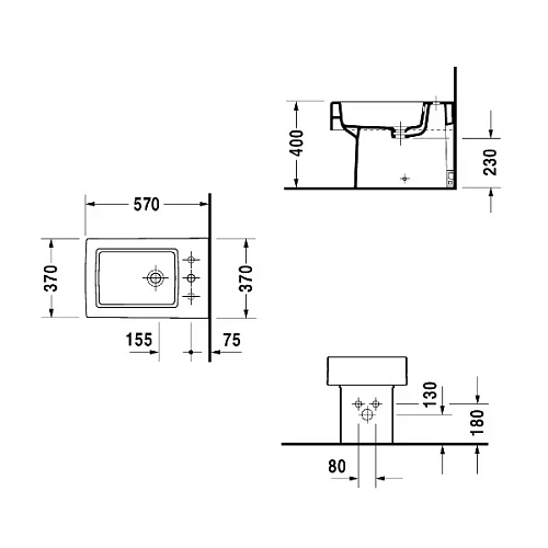 Биде напольное Duravit Vero 2240100000 Биде напольное Duravit Vero 2240100000