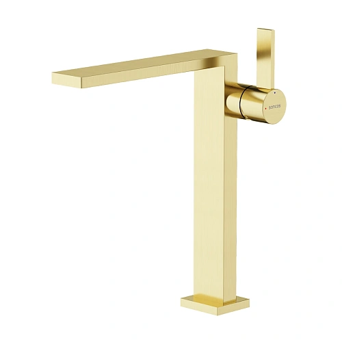 Смеситель для раковины Sancos Linn SC9020BG брашированное золото, PVD покрытие Смеситель для раковины Sancos Linn SC9020BG брашированное золото, PVD покрытие