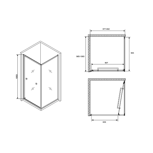 Душевой уголок ABBER Schwarzer Diamant AG0A100 Душевой уголок ABBER Schwarzer Diamant AG0A100