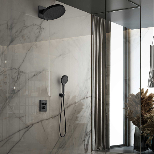 Душевая система Vincea Inspire VSFW-3I21MT3MB встраиваемый, термостатический, двухрежимный, черный Душевая система Vincea Inspire VSFW-3I21MT3MB встраиваемый, термостатический, двухрежимный, черный