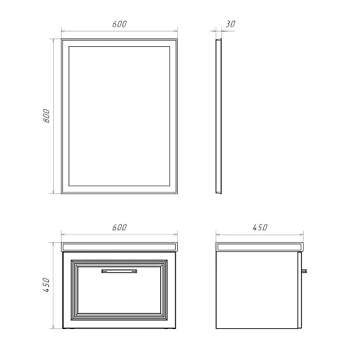 Тумба с раковиной Comforty Бросно-60П 00-00020428 оружейная сталь раковина Como 60 Тумба с раковиной Comforty Бросно-60П 00-00020428 оружейная сталь раковина Como 60