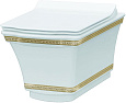 Унитаз подвесной Boheme с узором Hermitage GOLD безободковый 951-G Унитаз подвесной Boheme с узором Hermitage GOLD безободковый 951-G