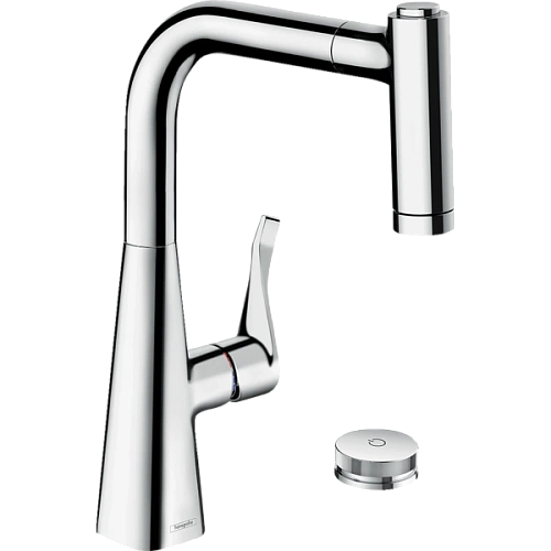 Смеситель для кухни Hansgrohe Metris Select M71 на 2 отверстия, 220, с вытяжным душем, 2jet, sBox 73805000. Смеситель для кухни Hansgrohe Metris Select M71 на 2 отверстия, 220, с вытяжным душем, 2jet, sBox 73805000.