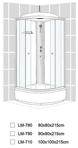 Душевая кабина Dto LM (LM790N) 90x90 см без крыши Душевая кабина Dto LM (LM790N) 90x90 см без крыши