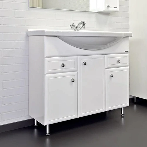 Тумба раковина Comforty Сочи-100 00004134582 белый глянец с раковиной Эльбрус-100 Тумба раковина Comforty Сочи-100 00004134582 белый глянец с раковиной Эльбрус-100