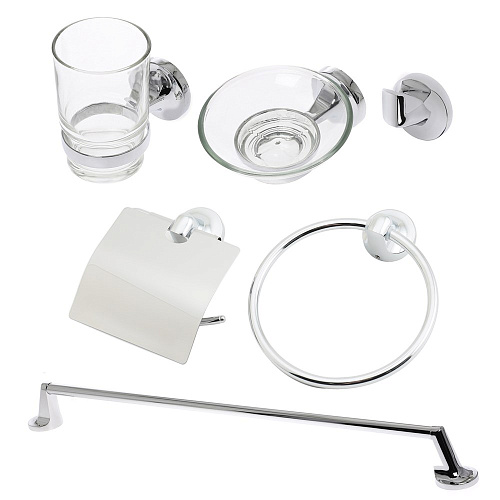 Комплект аксессуаров Orange Y01-888cr для ванной комнаты (6 предметов) хром Комплект аксессуаров Orange Y01-888cr для ванной комнаты (6 предметов) хром