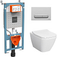 Детальная картинка товара «комплект унитаза с инсталляцией vitra integra square 9856b003-7206 сиденье микролифт, клавиша смыва »