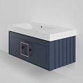 Тумба с раковиной La Fenice Cubo Blu Grigio 90 NFNC-01-CUB-BG-90-1-90L синяя матовая, ручка хром Тумба с раковиной La Fenice Cubo Blu Grigio 90 NFNC-01-CUB-BG-90-1-90L синяя матовая, ручка хром