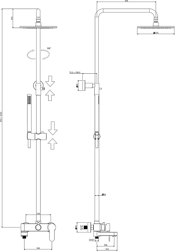 Душевая система Paffoni Blu ZCOL632NO Душевая система Paffoni Blu ZCOL632NO