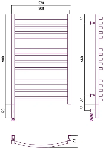 Полотенцесушитель электрический Сунержа Аркус 3.0 800х500 МЭМ левый 12-5704-8050 Белый Полотенцесушитель электрический Сунержа Аркус 3.0 800х500 МЭМ левый 12-5704-8050 Белый