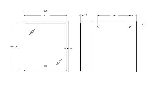 Зеркало CEZARES INTERNI с подсветкой сенсорным выключателем и подогревом CZR-SPC-INT-800-900-LED-TCH-WARM-TIT 800x900 Tитан Зеркало CEZARES INTERNI с подсветкой сенсорным выключателем и подогревом CZR-SPC-INT-800-900-LED-TCH-WARM-TIT 800x900 Tитан