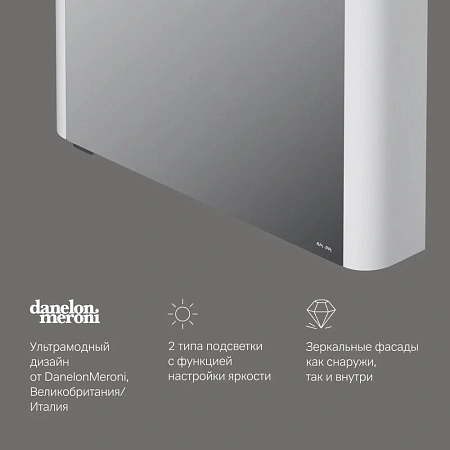 Зеркальный шкаф AM.PM Sensation M30MCL0801WG левый, 80 см, с подсветкой, белый Зеркальный шкаф AM.PM Sensation M30MCL0801WG левый, 80 см, с подсветкой, белый