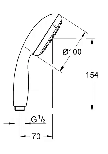 Душевая лейка GROHE Vitalio Start I (1 режим), хром (27940000) Душевая лейка GROHE Vitalio Start I (1 режим), хром (27940000)