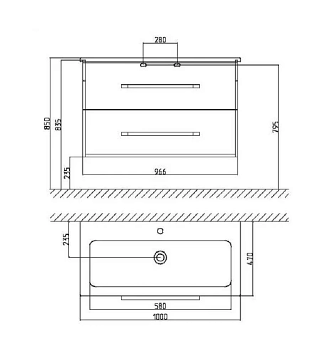 Тумба с раковиной Gustavsberg Iconic, 100 см, черная матовая GB71CCVU10PDWB Тумба с раковиной Gustavsberg Iconic, 100 см, черная матовая GB71CCVU10PDWB