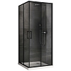 Картинка анонса товара «душевой уголок abber schwarzer diamant ag02080b5 80x80 см универсальный, профиль черный, стекло прозрачное»