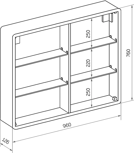 Зеркальный шкаф STWORKI Ольборг МВК080 100, с подсветкой, навесное, белое, большое, в стиле лофт, с 541614 Зеркальный шкаф STWORKI Ольборг МВК080 100, с подсветкой, навесное, белое, большое, в стиле лофт, с 541614