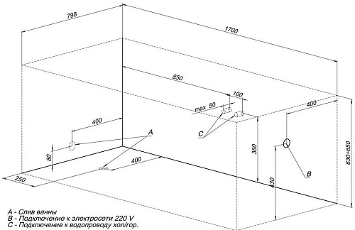 Акриловая ванна Aquanet Grenada 170x80 00203968 Акриловая ванна Aquanet Grenada 170x80 00203968