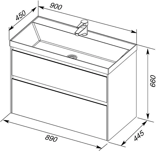 Тумба под раковину Aquanet Гласс 90 белый 00196960 Тумба под раковину Aquanet Гласс 90 белый 00196960