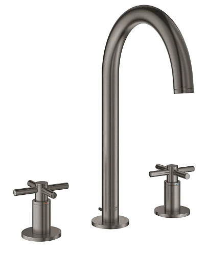 Смеситель для раковины GROHE Atrio New, монтаж на бортик, темный графит матовый (20008AL3) на 3 отве Смеситель для раковины GROHE Atrio New, монтаж на бортик, темный графит матовый (20008AL3) на 3 отве