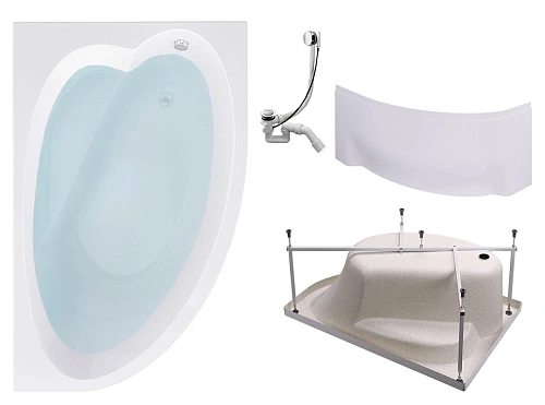 Акриловая ванна Timo IVA1610R 160x100x70 с каркасом, слив-переливом и фронтальной панелью Акриловая ванна Timo IVA1610R 160x100x70 с каркасом, слив-переливом и фронтальной панелью