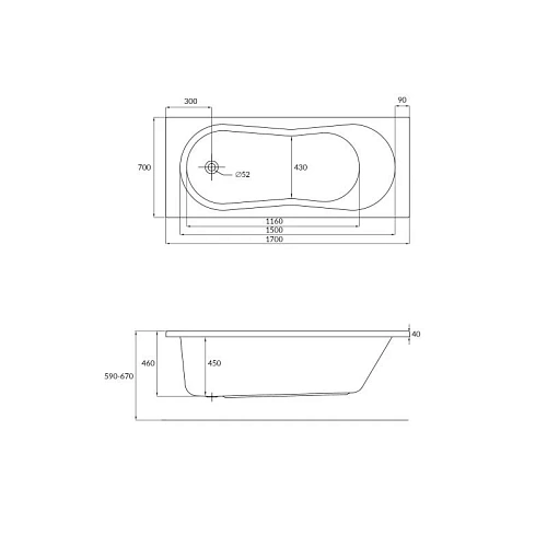 Акриловая ванна Cersanit MIKA (A68383) 170x70 68383 Акриловая ванна Cersanit MIKA (A68383) 170x70 68383