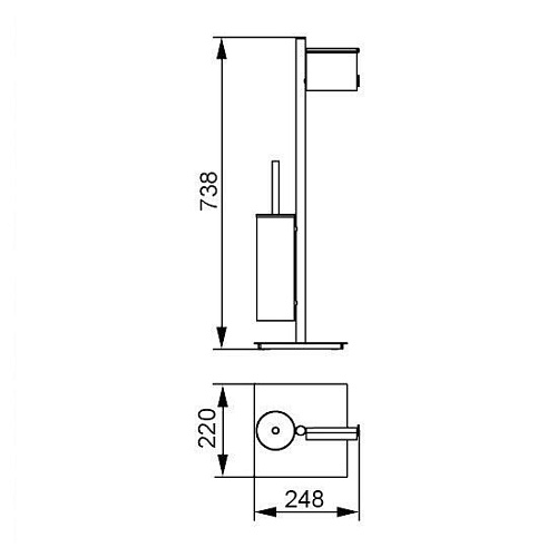 Держатель туалетной бумаги Aquanet 8213 (напольный, с ершиком) Держатель туалетной бумаги Aquanet 8213 (напольный, с ершиком)