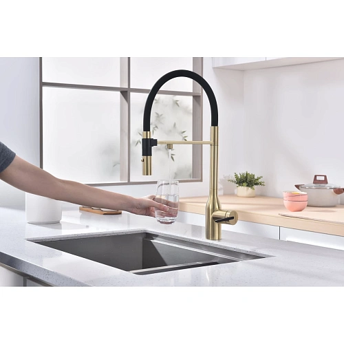 Смеситель для кухни Paulmark Magneto One светлое золото Ma213188-LG Смеситель для кухни Paulmark Magneto One светлое золото Ma213188-LG