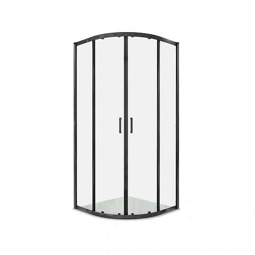 Душевой уголок Aquatek AQ.RO.090.1BL стекло прозрачное 1/4 круга, двери раздвижные, 200x90x90 см, профиль черный матовый Душевой уголок Aquatek AQ.RO.090.1BL стекло прозрачное 1/4 круга, двери раздвижные, 200x90x90 см, профиль черный матовый