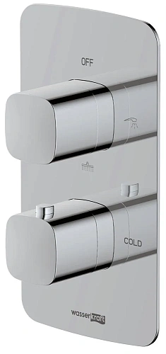 Смеситель для душа Wasserkraft Naab 8600 8644 Thermo термостатический Смеситель для душа Wasserkraft Naab 8600 8644 Thermo термостатический