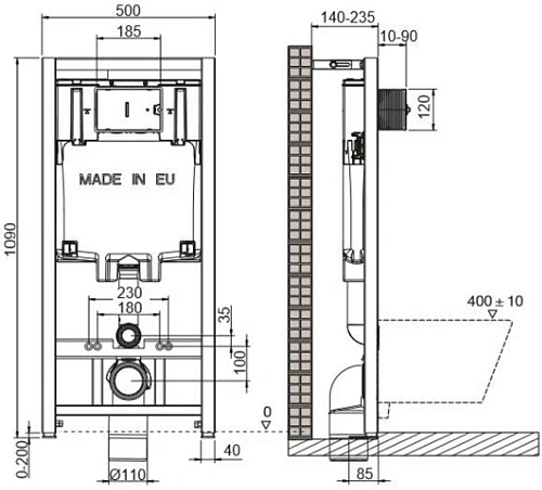 Комплект унитаза Jacob Delafon Rodin E21749RU-00 безободковый с инсталляцией и кнопкой смыва Комплект унитаза Jacob Delafon Rodin E21749RU-00 безободковый с инсталляцией и кнопкой смыва